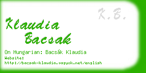 klaudia bacsak business card